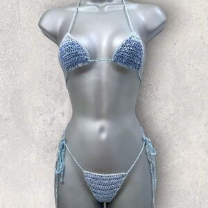 Blue Crochet Bikini Set